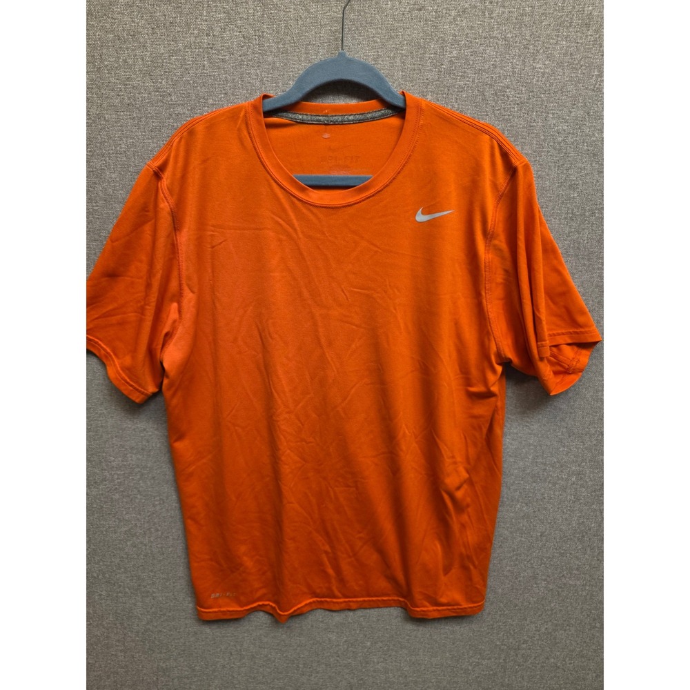 Nikeβ Dri-FIT Mens Training Shirt Orange Short Sleeve Swoosh Large 371642-891